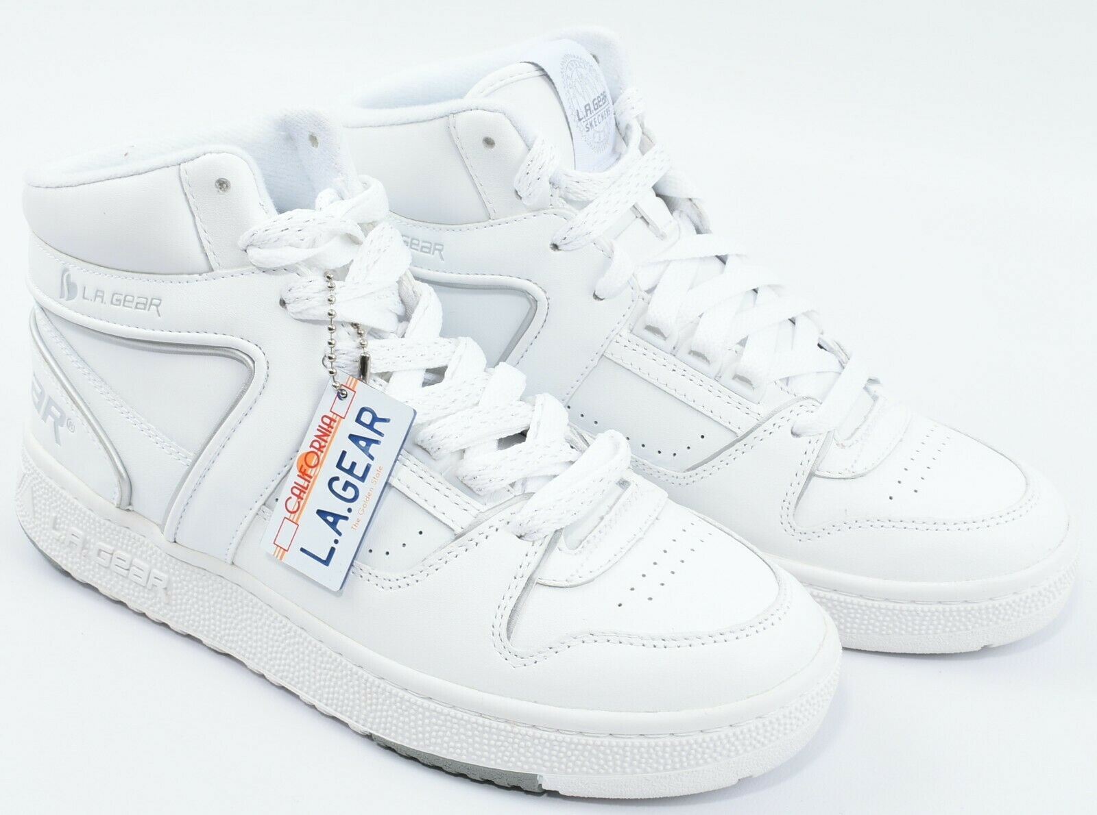 L.A.GEAR x SKECHERS Women's SLAMMER High Top Trainers, White, size UK 3 EU 36