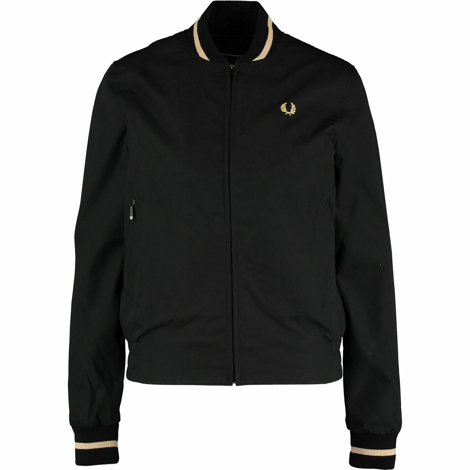 FRED PERRY Women's Tennis Bomber Jacket, Black/Champagne, size UK 10