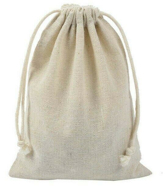 8x Natural Linen Jute Drawstring Bags Xmas Gift Pouch Wedding Favour 19x29cm