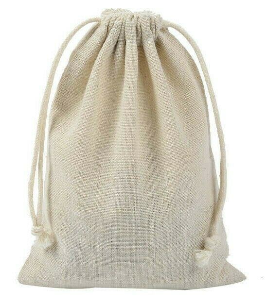 10x Natural Linen Jute Drawstring Bags Xmas Gift Pouch Wedding Favour 14x19cm