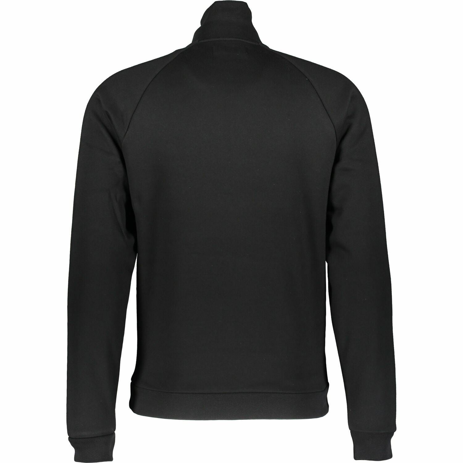 FRED PERRY Menâs Half Zip Logo Sweatshirt, Black, size SMALL