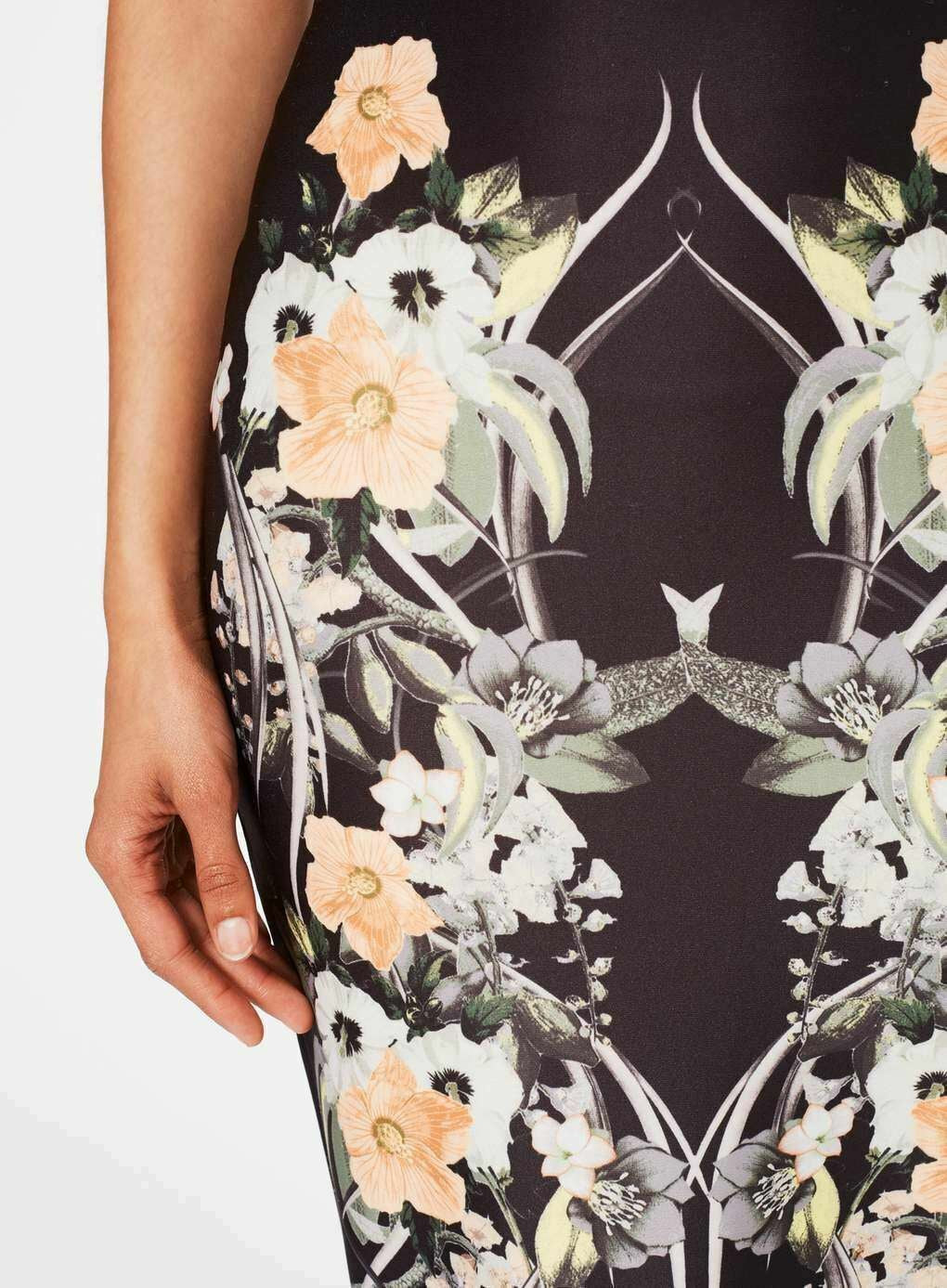 MISS SELFRIDGE Women's Black Tropical Pencil Skirt size UK 4