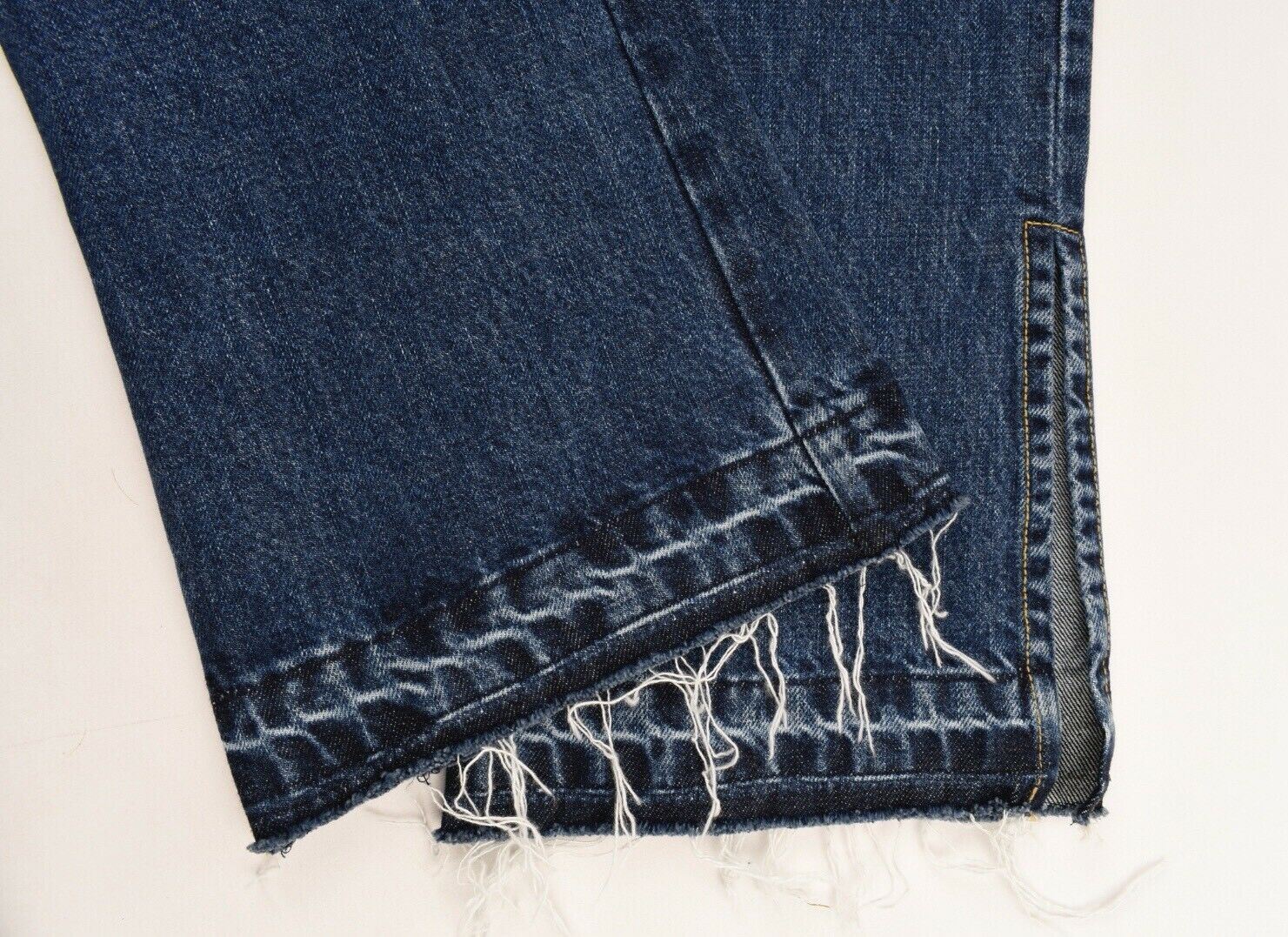 PAUL & JOE Women's FLAIRSOU Blue Frayed Hem Straight Leg Jeans, size W29