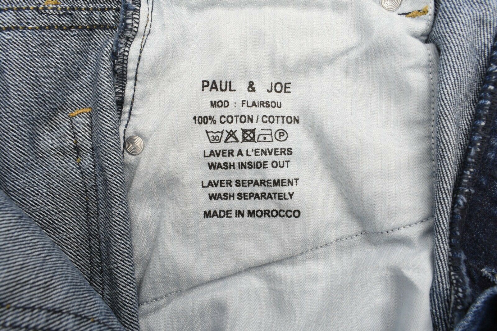 PAUL & JOE Women's FLAIRSOU Blue Frayed Hem Straight Leg Jeans, size W29