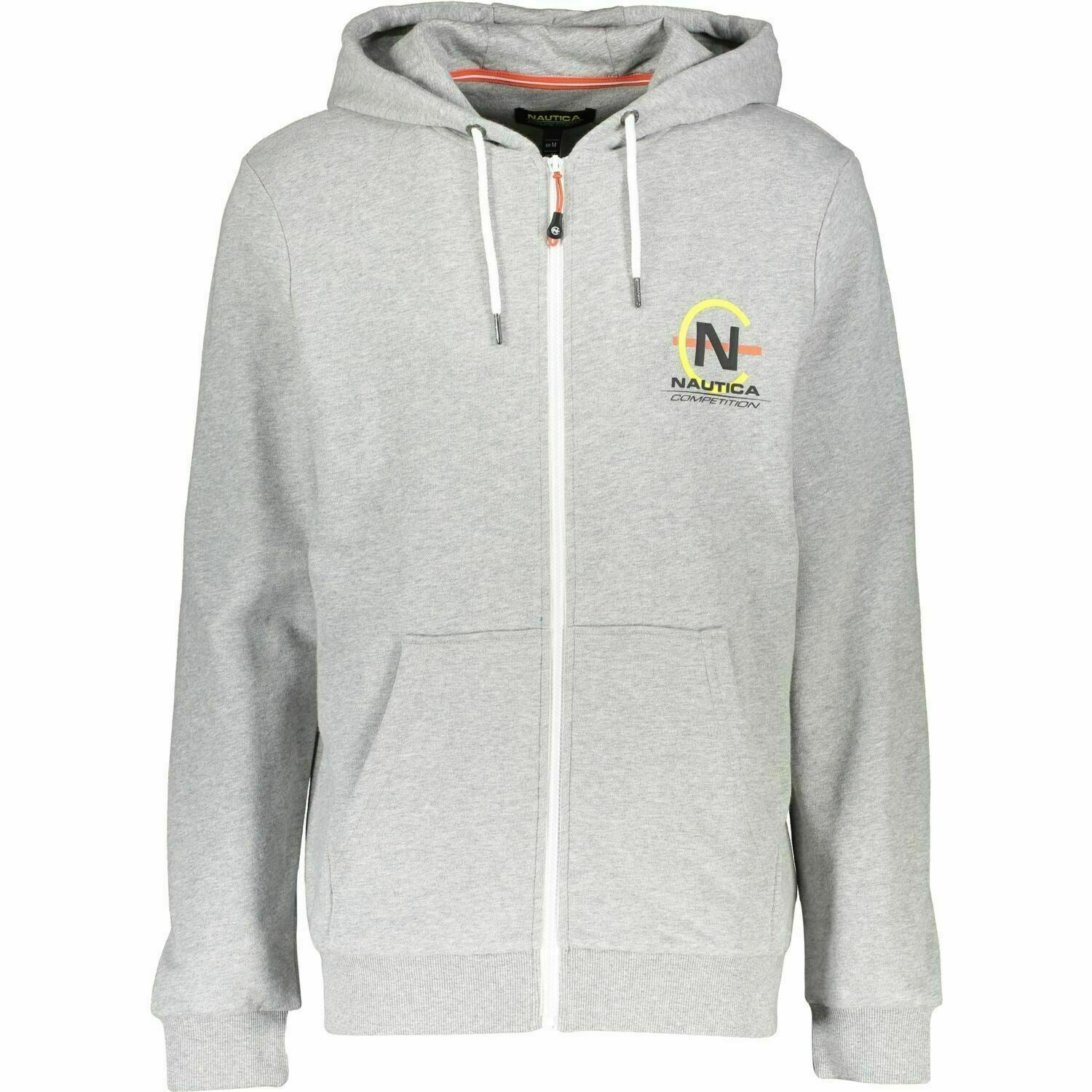 NAUTICA Men's SHACKLE FZ HOODIE Full Zip Jacket, Grey Marl, size M
