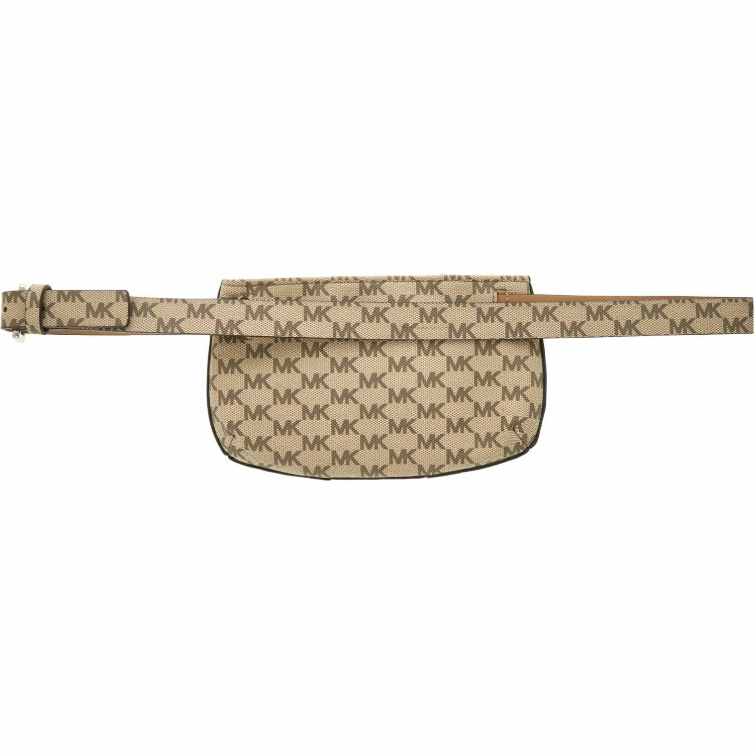 MICHAEL KORS Women's Monogram Print Bum Bag, Khaki/White, belt size S to size M