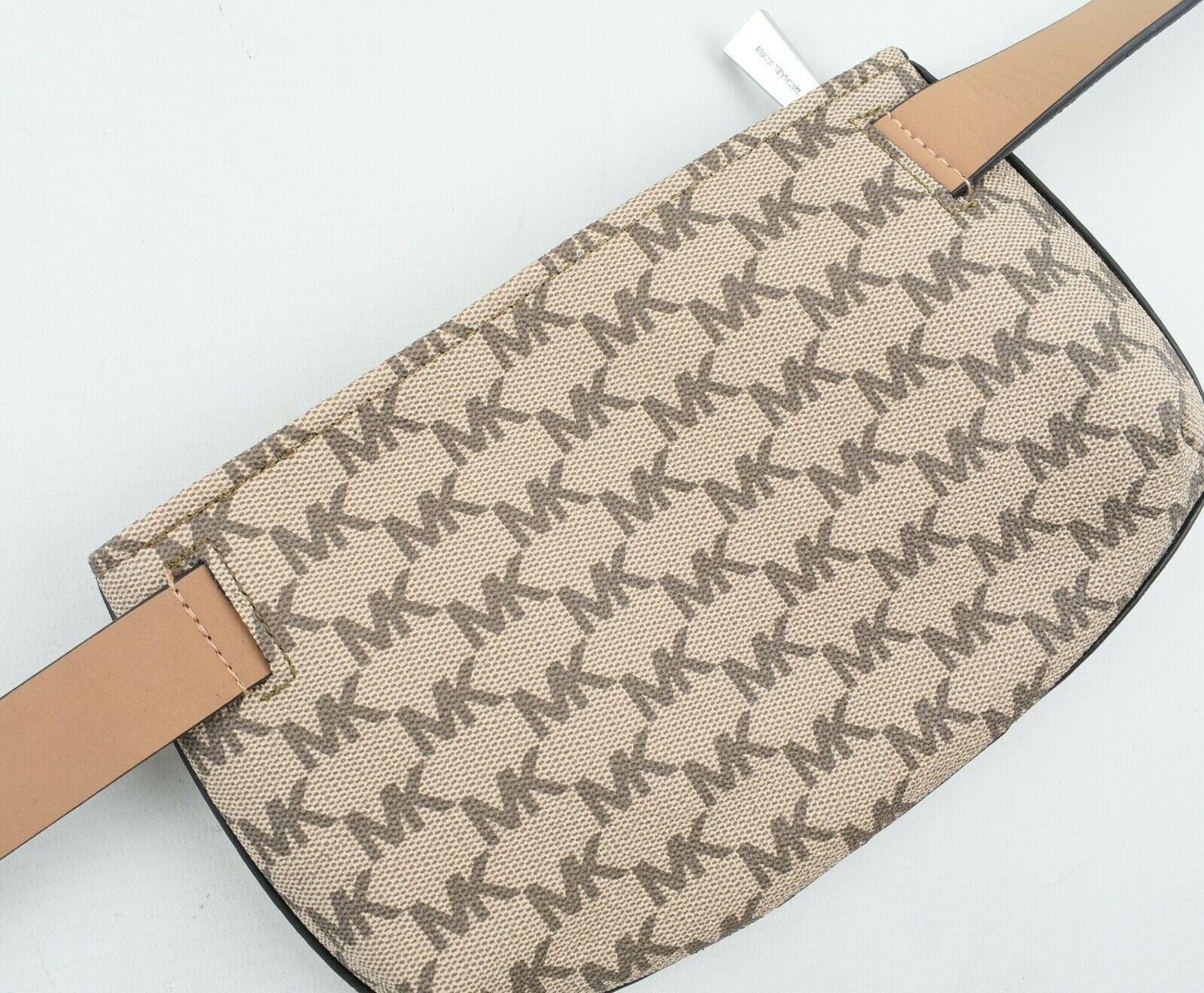 MICHAEL KORS Women's Monogram Print Bum Bag, Khaki/White, belt size S to size M