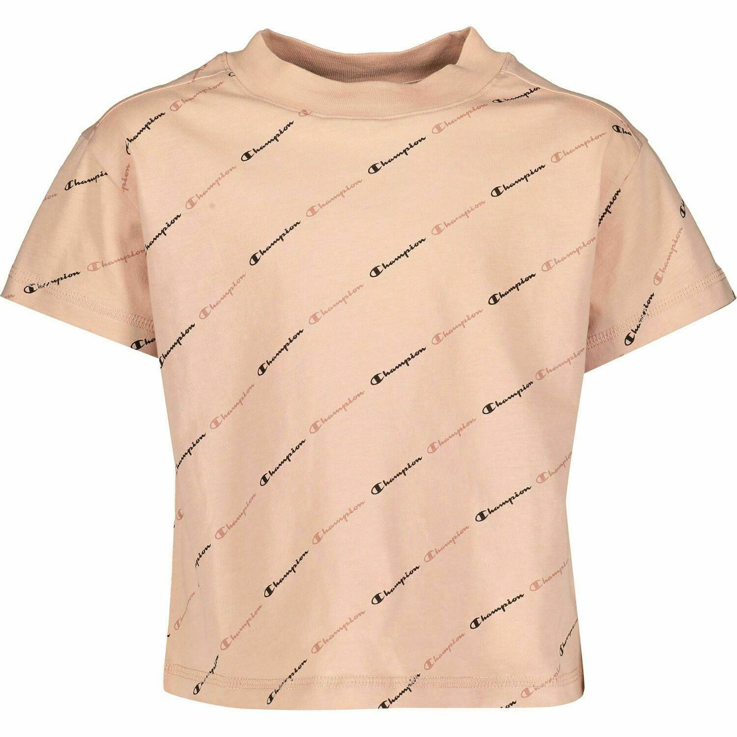 CHAMPION Girls' Kids' Blush Pink Logo Print Crop T-shirt, size 7 years