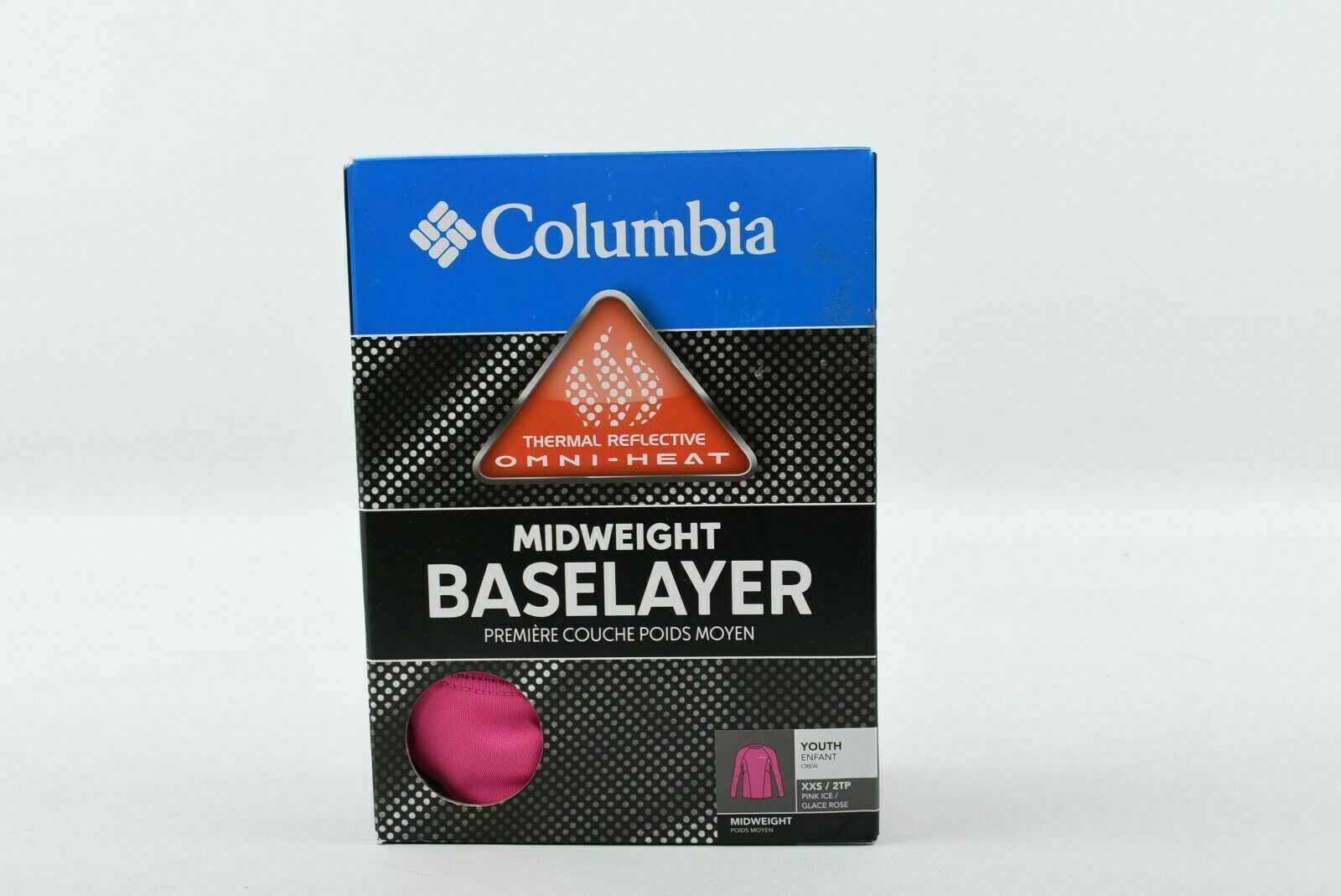 Columbia Kid's Midweight Crew 2 Baselayer Sweatshirt Colour : Pink Ice XXS Youth