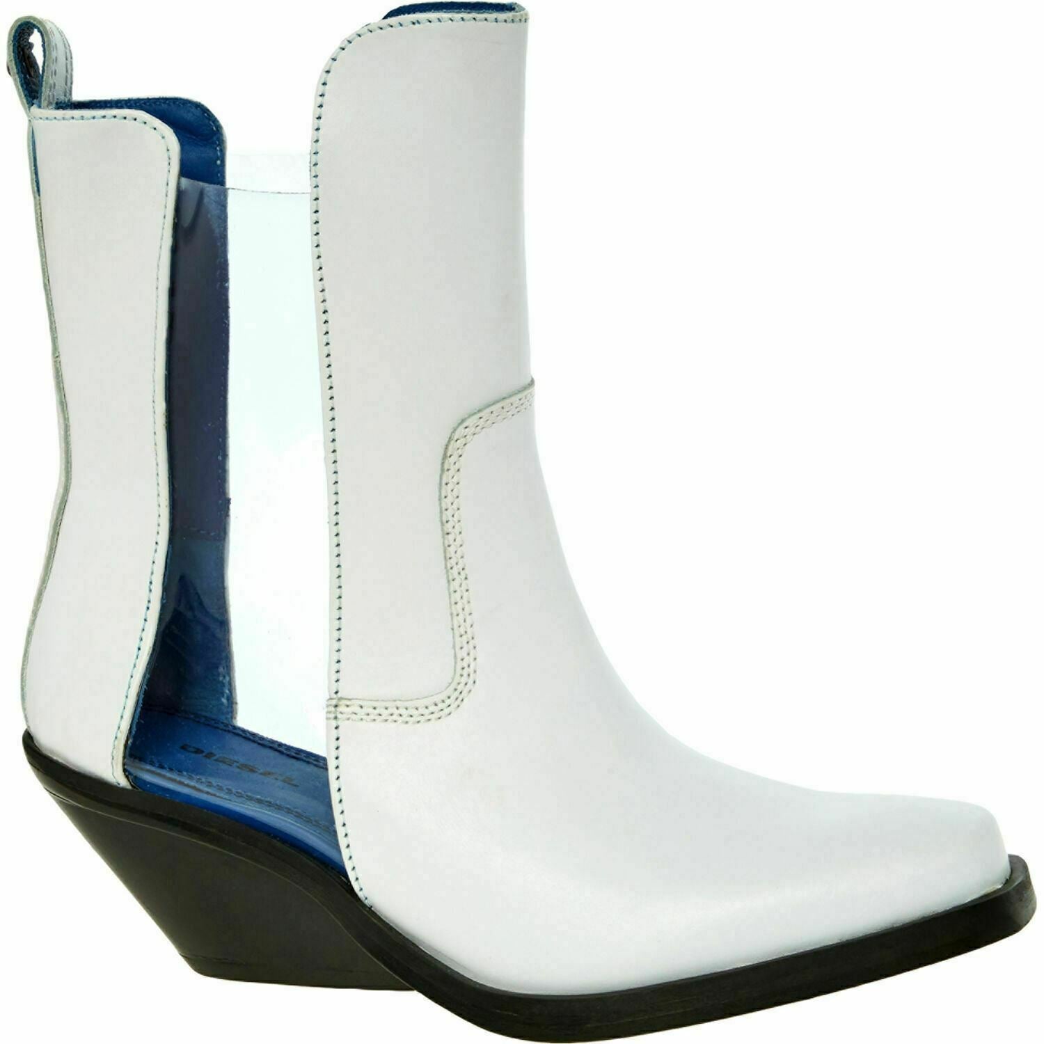 Diesel Women's D-GIUDECCA MAT Cowboy ankle boots in leather with PVC UK 5 EU38