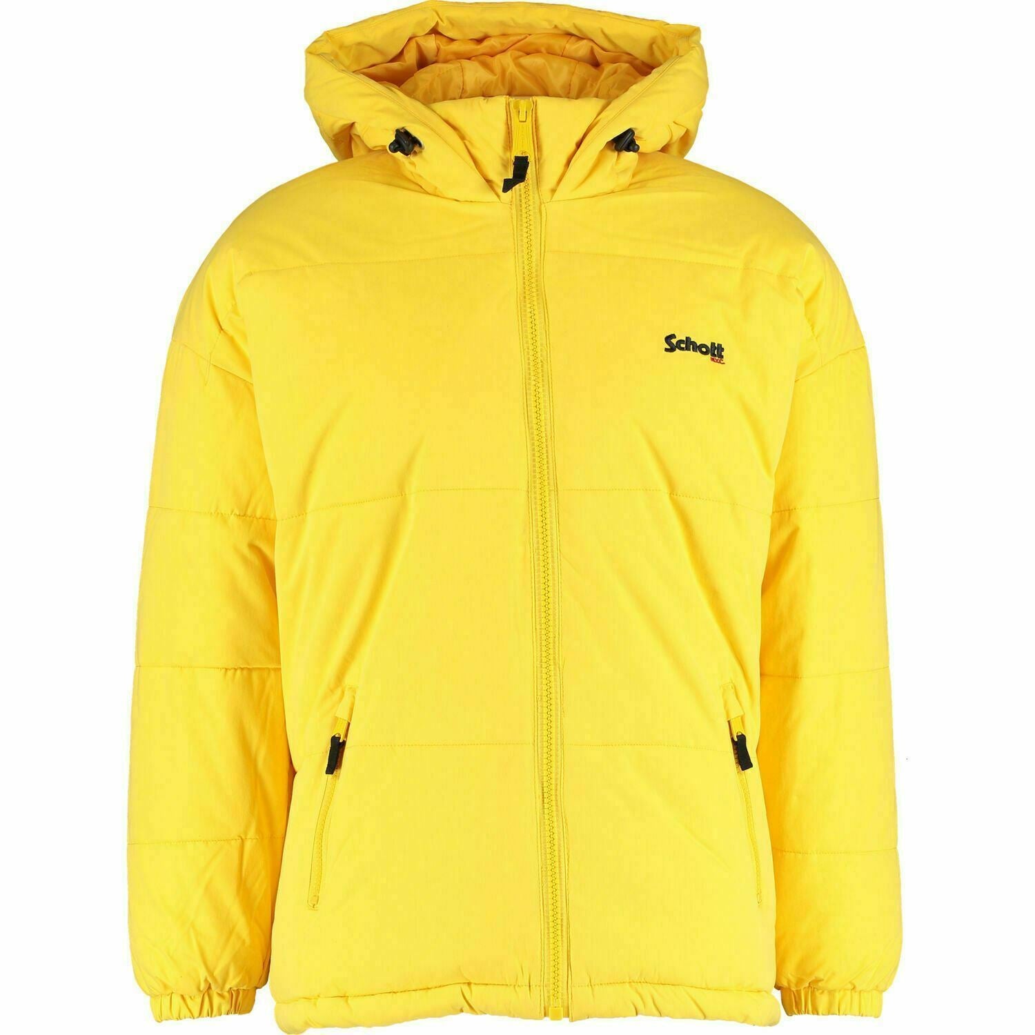 SCHOTT Men's ALASKA Warm Yellow Puffer Hooded Jacket, size XS