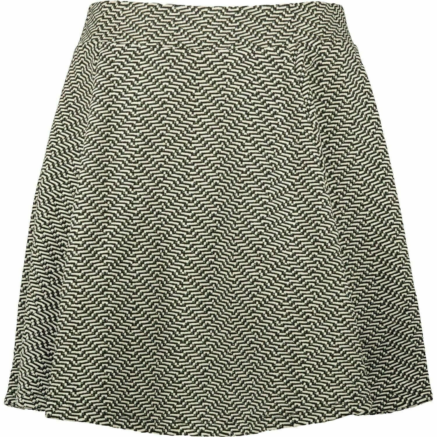 SUPERDRY Women's SHERRI Skater Skirt, Ecru Black Gold, size XS / UK 8
