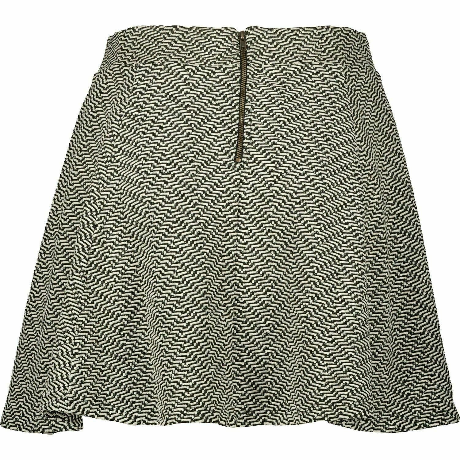SUPERDRY Women's SHERRI Skater Skirt, Ecru Black Gold, size XS / UK 8