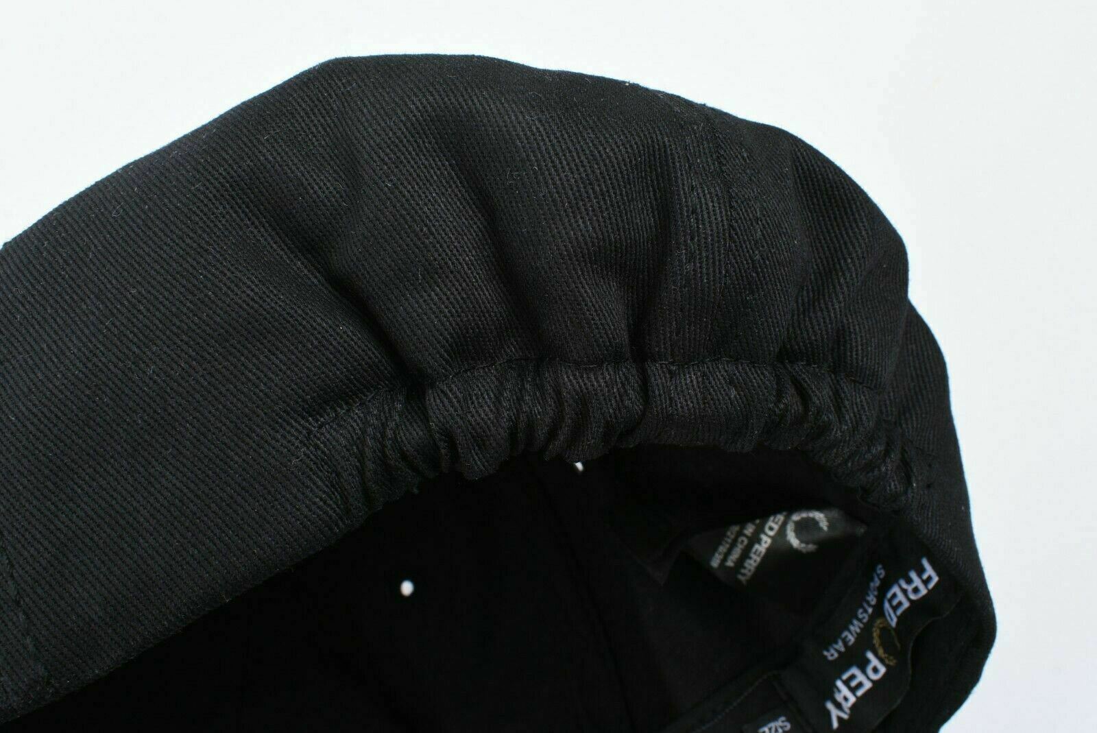 FRED PERRY Men's Black Tennis Cap Hat, White Logo