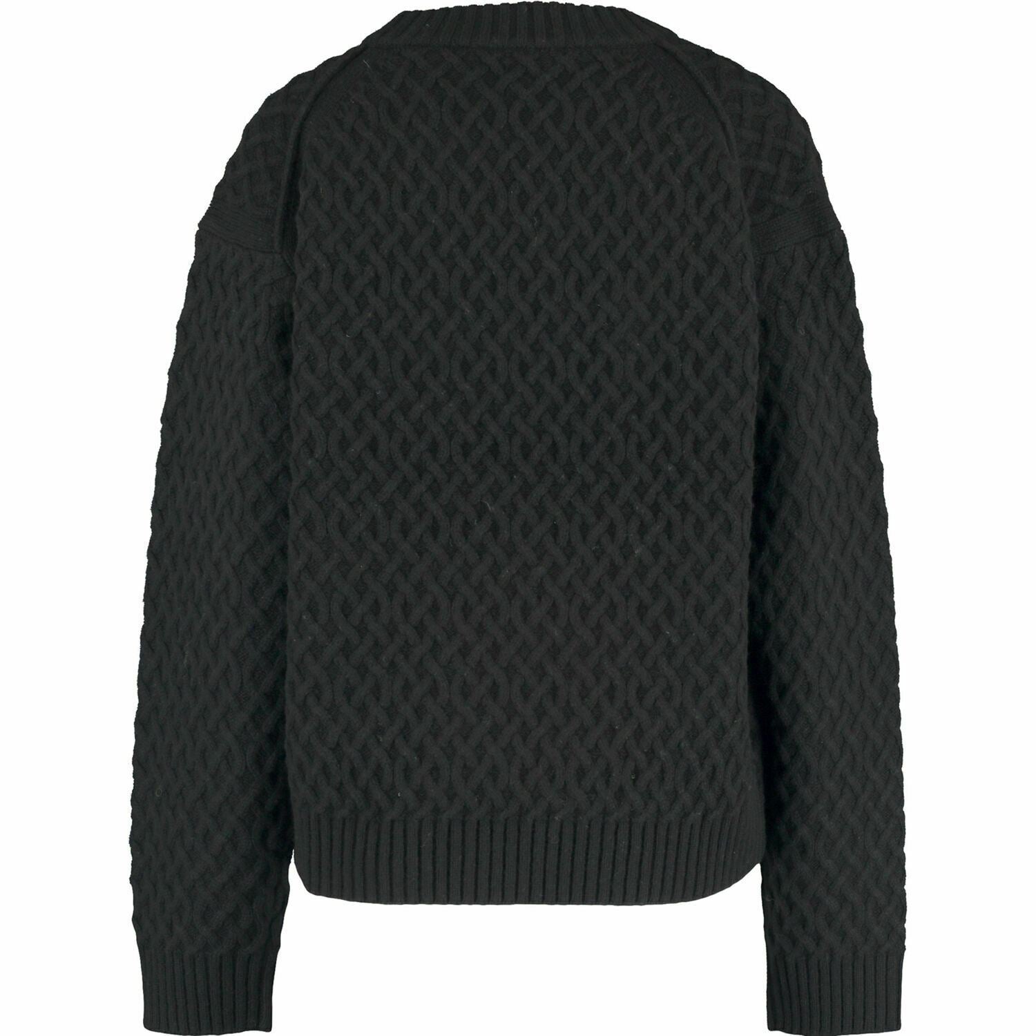 FRED PERRY Women's Textured Knit Jumper, WOOL BLEND, Black, UK 10
