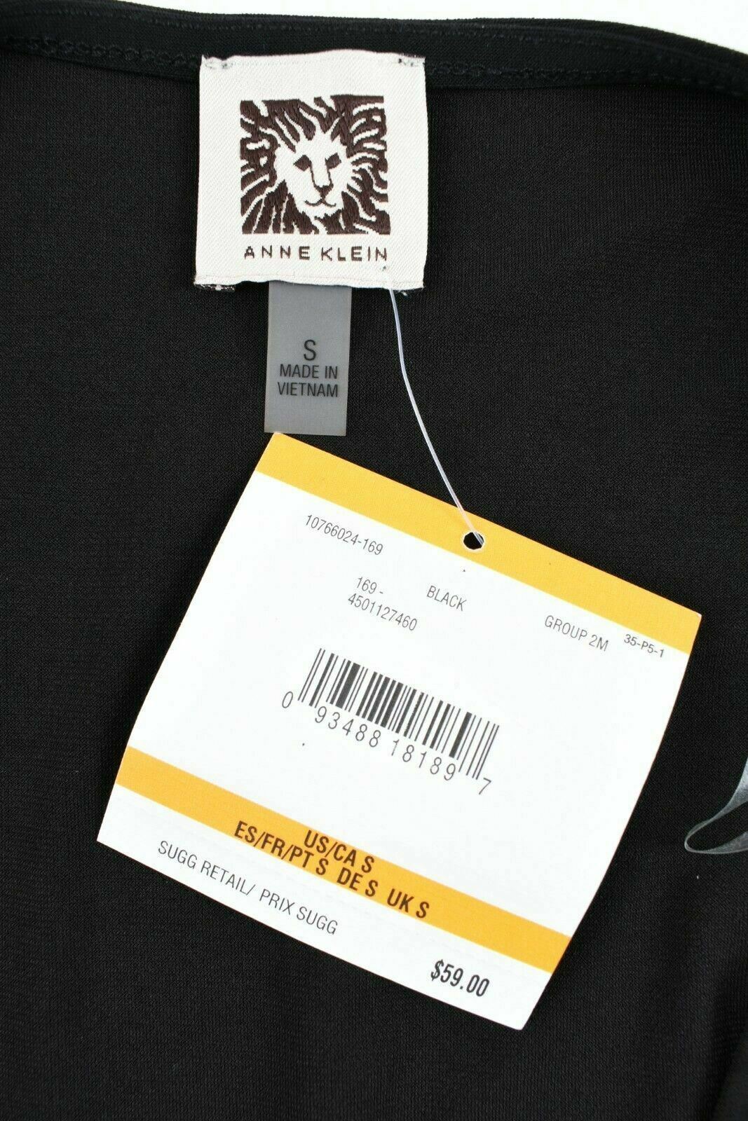 ANNE KLEIN Women's Black Wrap Top, size SMALL