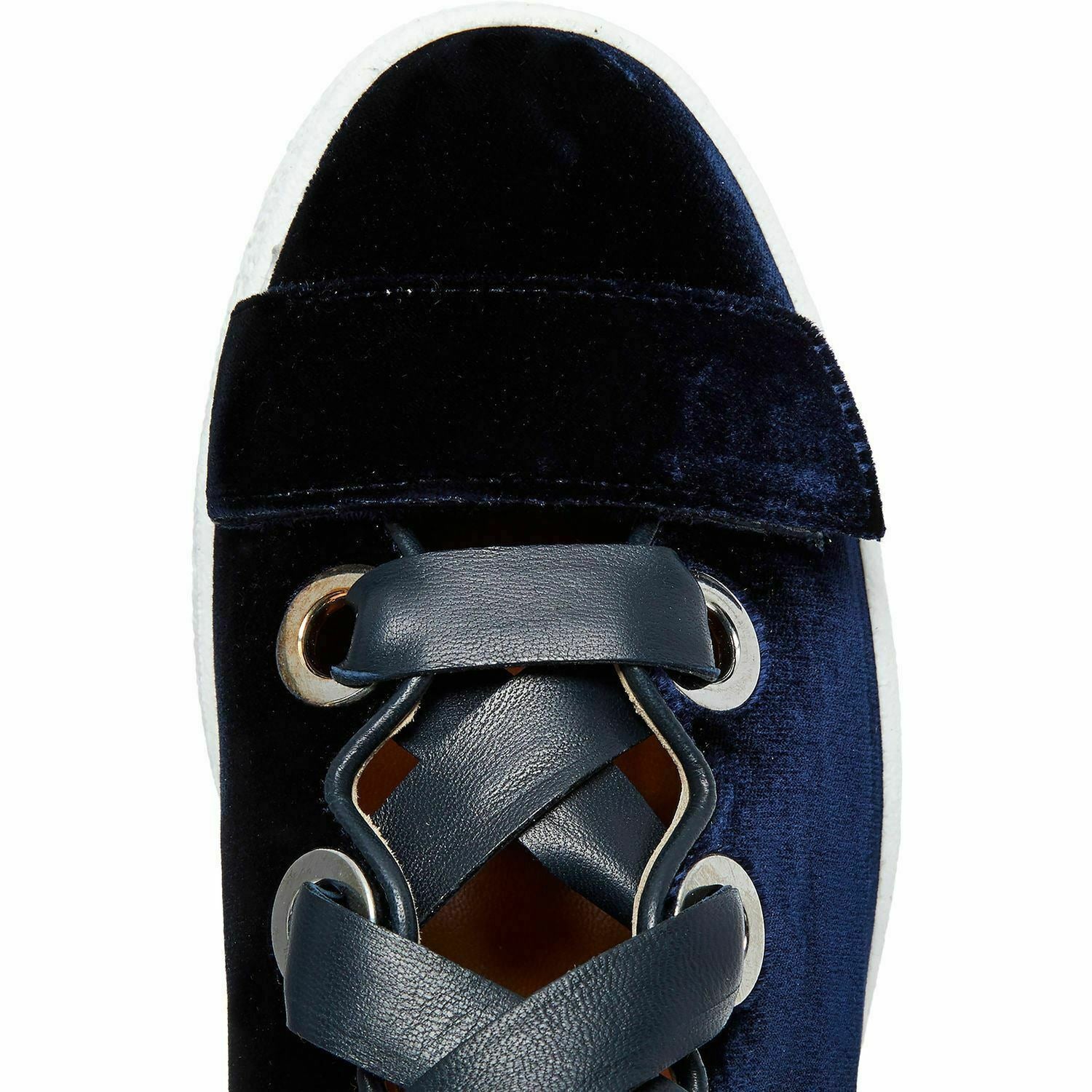 DEREK LAM Women's SERENA Navy Velvet High Top Trainers Sneakers, sizes UK 3 UK 4