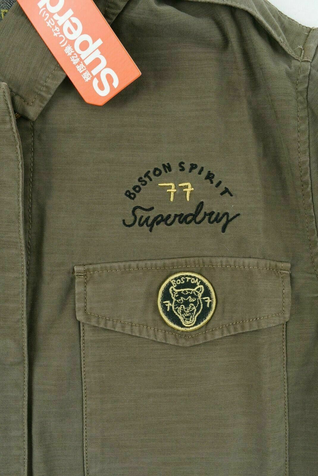 Women's Superdry Slub 4 Pocket Rookie Jacket, Khaki Green, size M UK 12 RRP £74