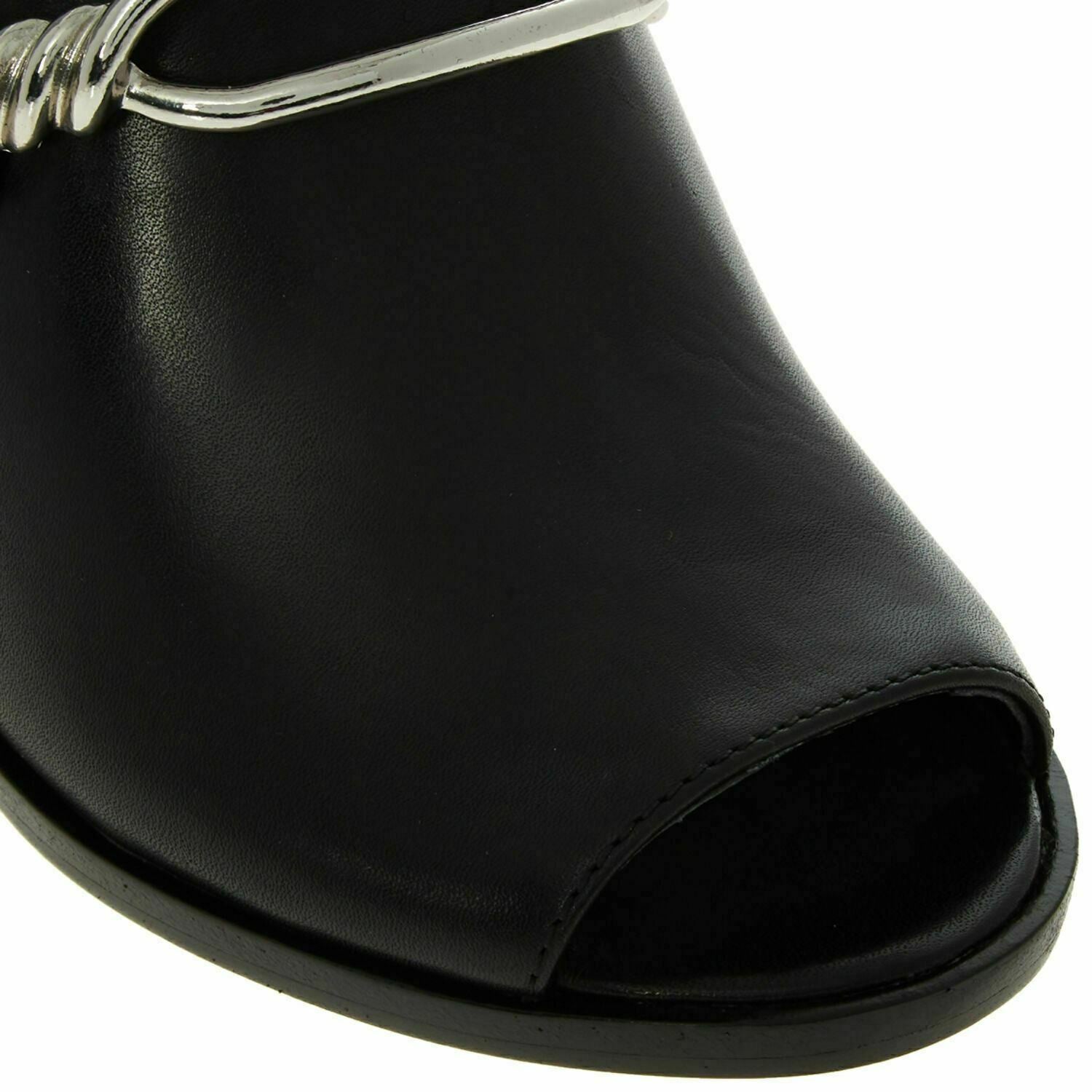 ALLSAINTS Women's AYITA Genuine Leather Open Toe Mules Sandals, Black UK 5
