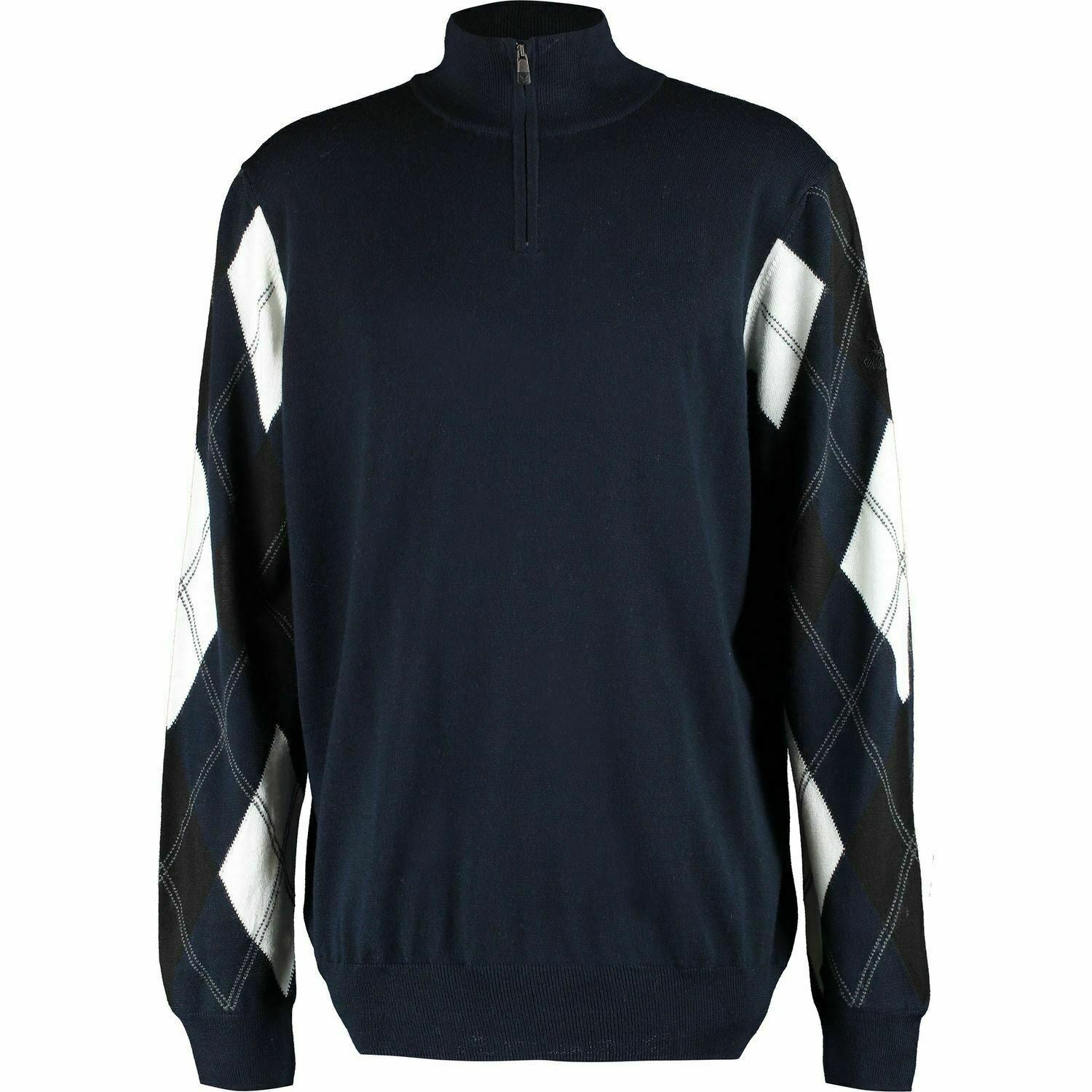 LYLE & SCOTT GOLF Men's TIRRAN Wool Blend 1/4 Zip Jumper, Navy Blue, size SMALL