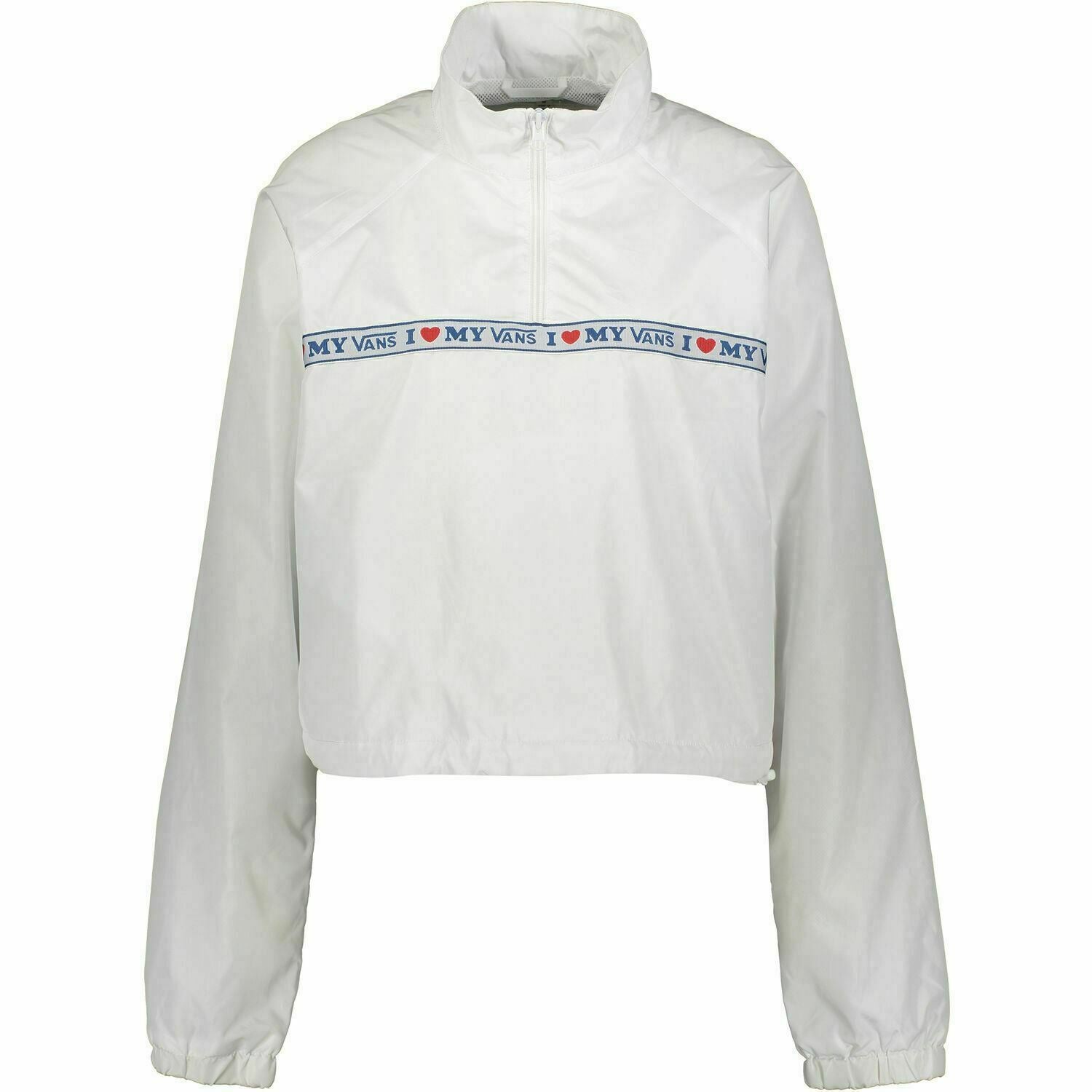 Vans Women's White Brand Tape Anorak / Cropped Pullover Jacket, size M