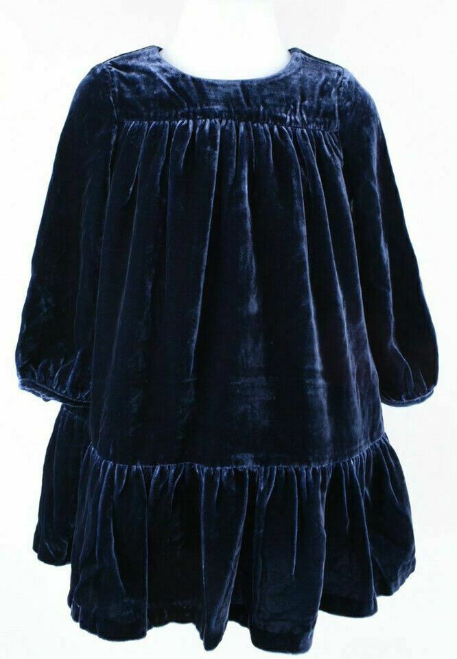 RALPH LAUREN Baby Girls' Blue Velvet Occasion Dress 9 m /12 m /18 m /24 months