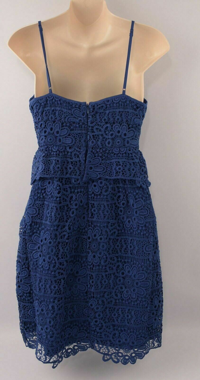 GUESS Women's Crochet Spaghetti Straps Dress, Blue, size UK 4 UK 6