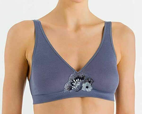 HANRO Women's JANA Soft Cup Jersey Bra, Pale Blue, size S / UK 10 to UK 12