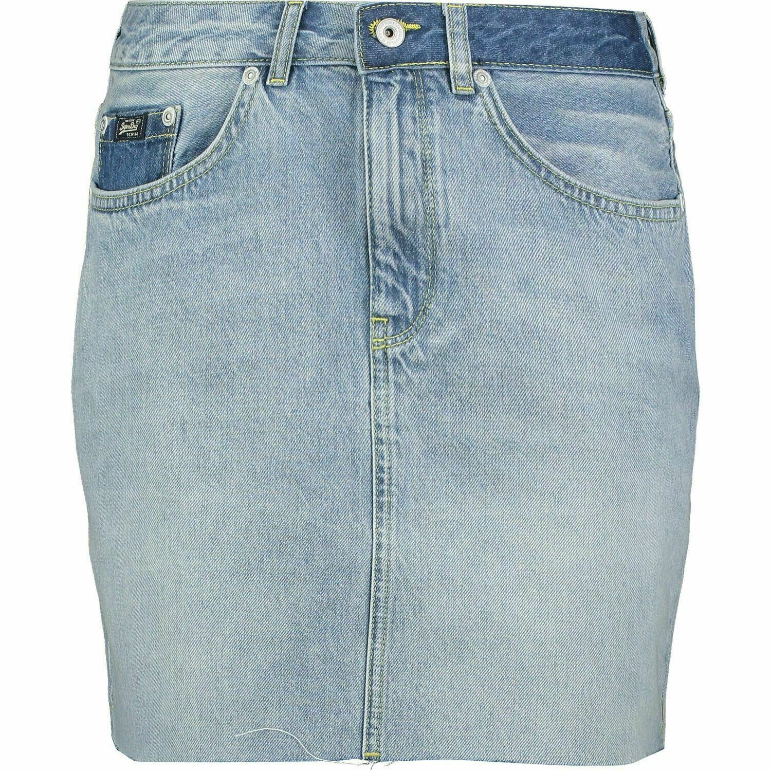 SUPERDRY Women's Denim Mini Skirt, Maldive Tide Blue, size S / UK 10