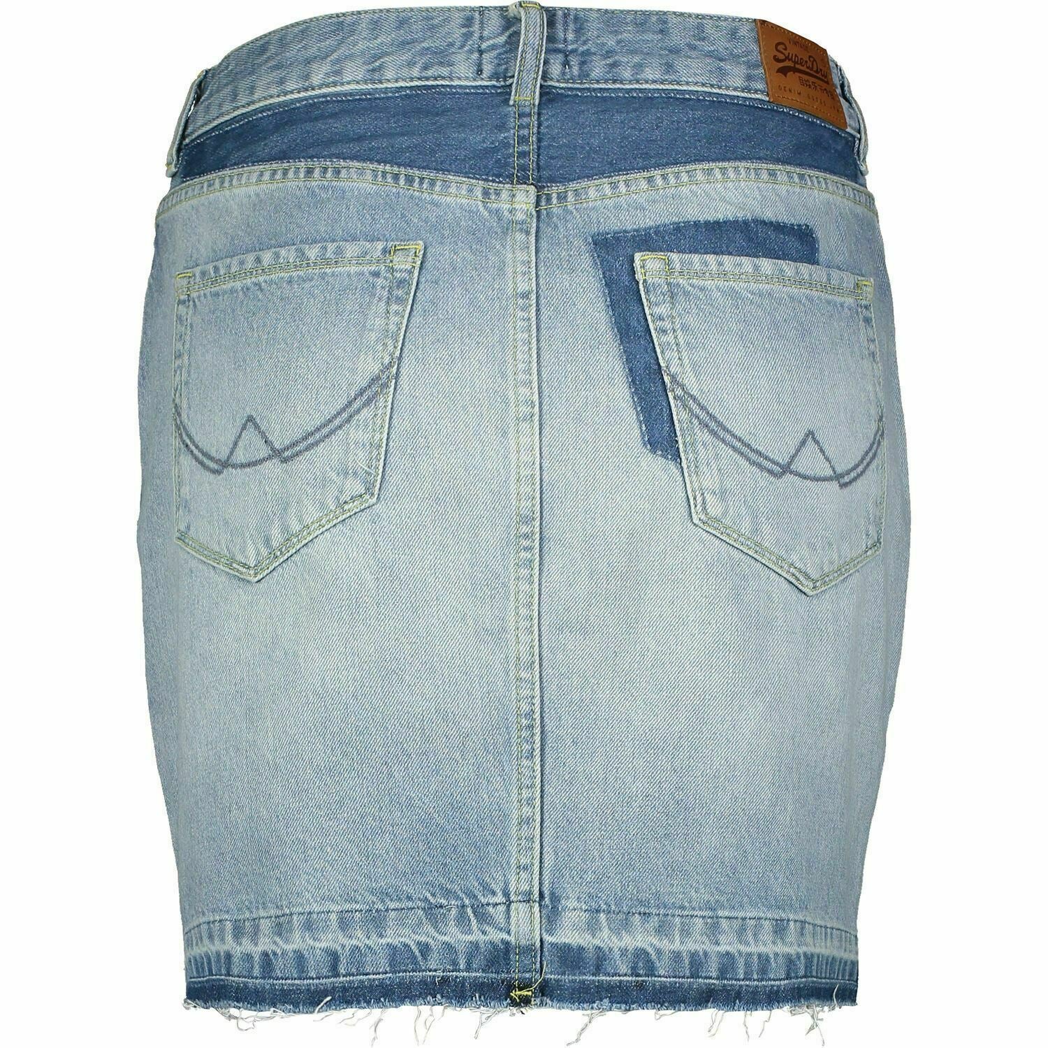 SUPERDRY Women's Denim Mini Skirt, Maldive Tide Blue, size S / UK 10