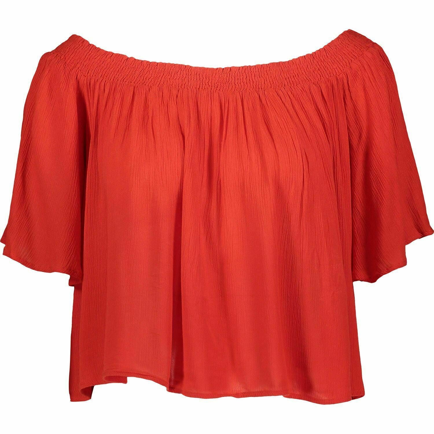 JOB LOT 28x SUPERDRY Womens ALIA Off Shoulder Blouse Top Ahoy Red size L / UK 14