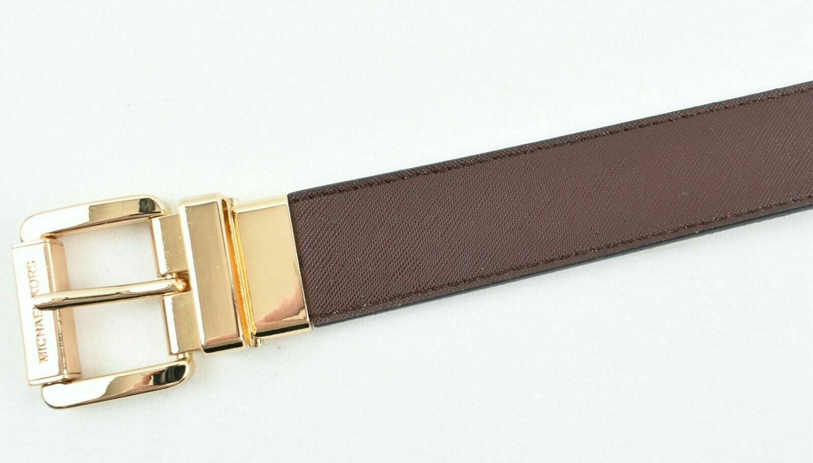 MICHAEL KORS Women's REVERSIBLE Belt, Brown/Vanilla Monogram, size M