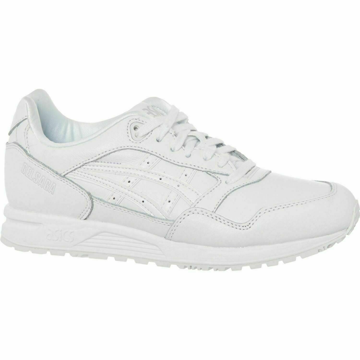 ASICS TIGER Womenâs GELSAGA White Leather Trainers Size UK 4