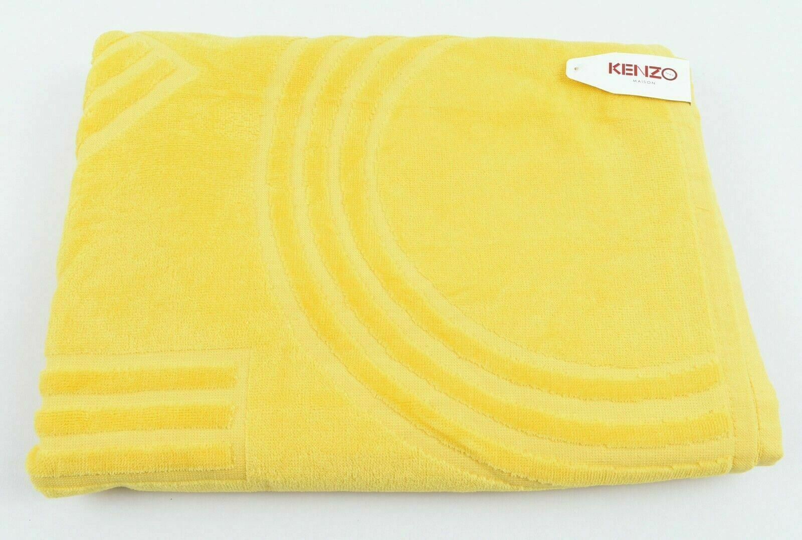 KENZO Yellow Combed Cotton Bath Towel, 80x150cm