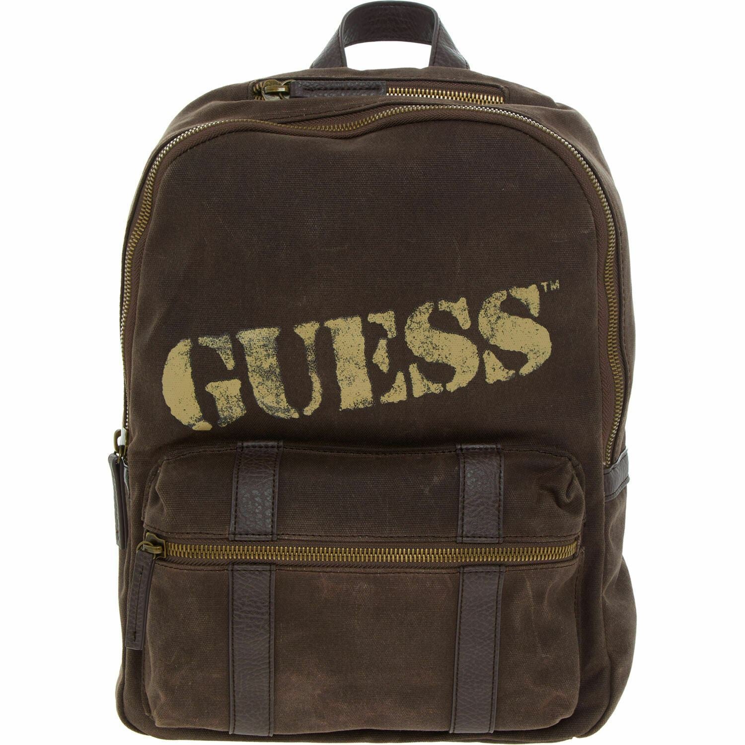GUESS Men's OUTBACK Brown Canvas Backpack, with Laptop Sleeve