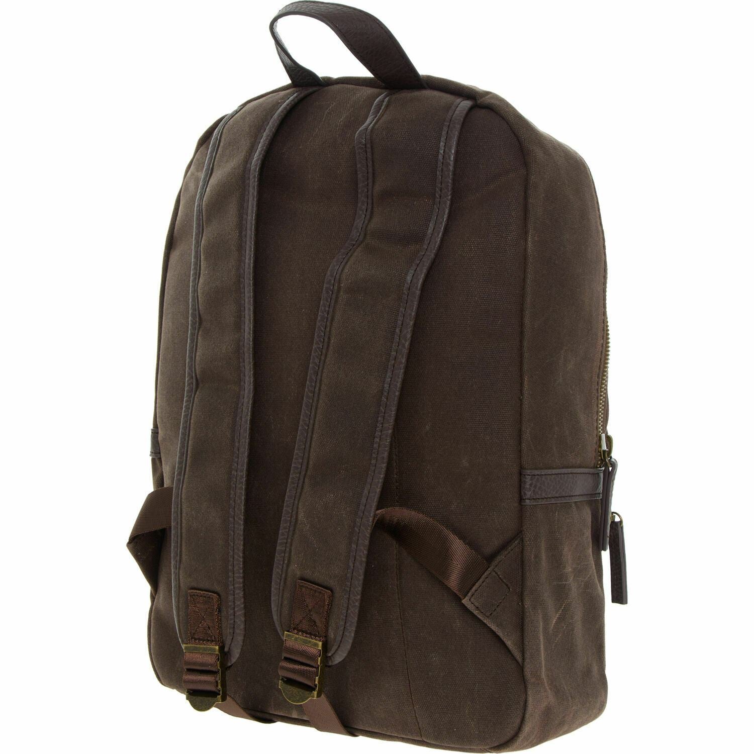 GUESS Men's OUTBACK Brown Canvas Backpack, with Laptop Sleeve