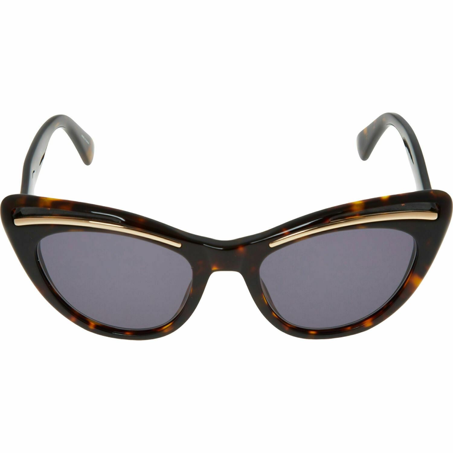 MOSCHINO Women's Dark Havana Brown Small Cat Eye Sunglasses, MOS036