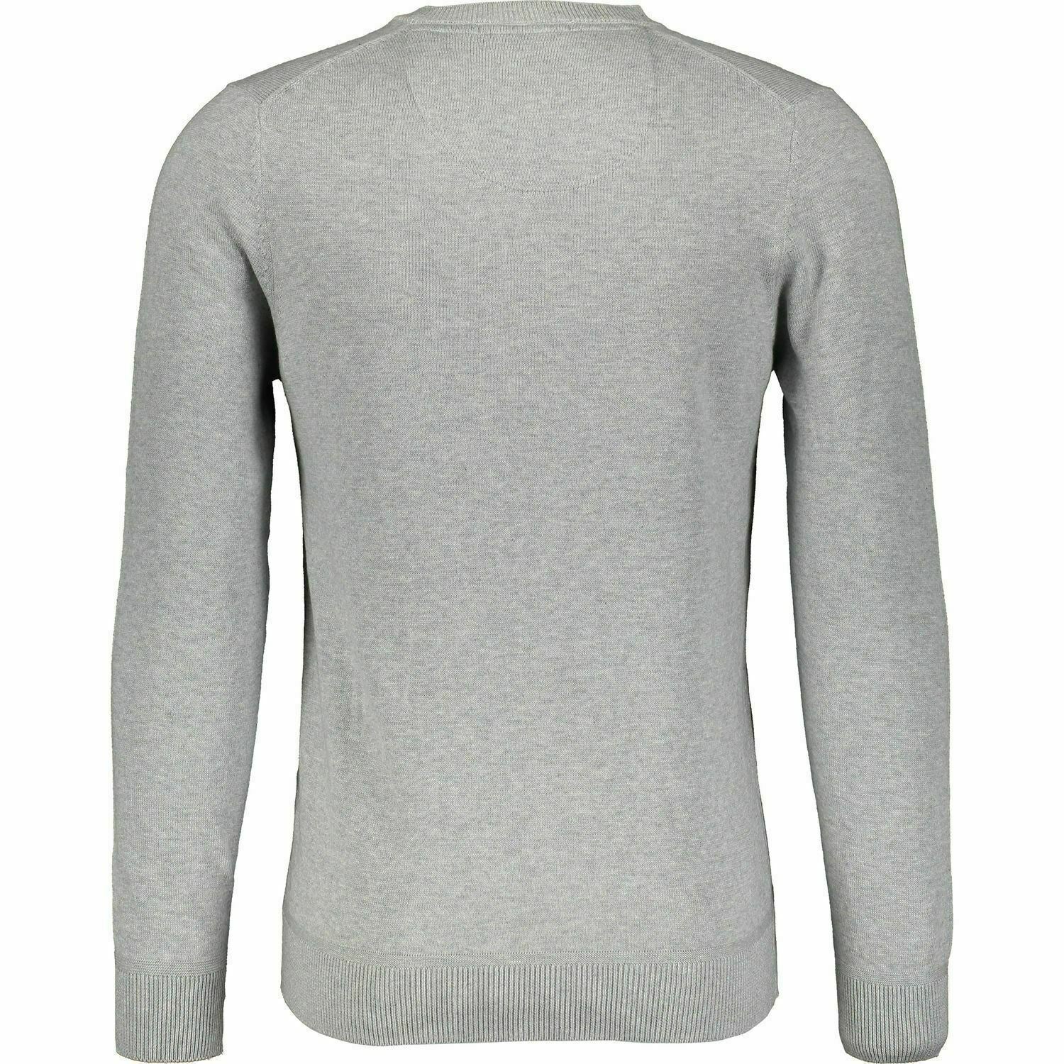 RACING GREEN Men's V-neck Jumper, 100% cotton, Grey, size SMALL