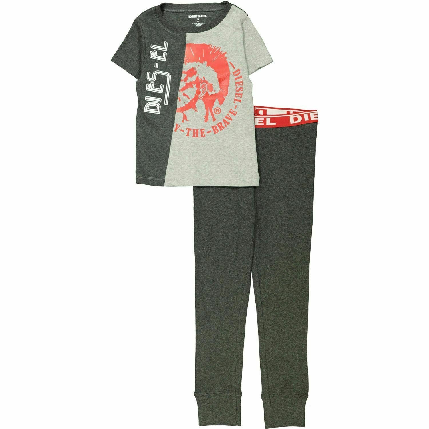 Diesel Boy's Grey Two Piece Logo Pyjama Set Age 8 Years