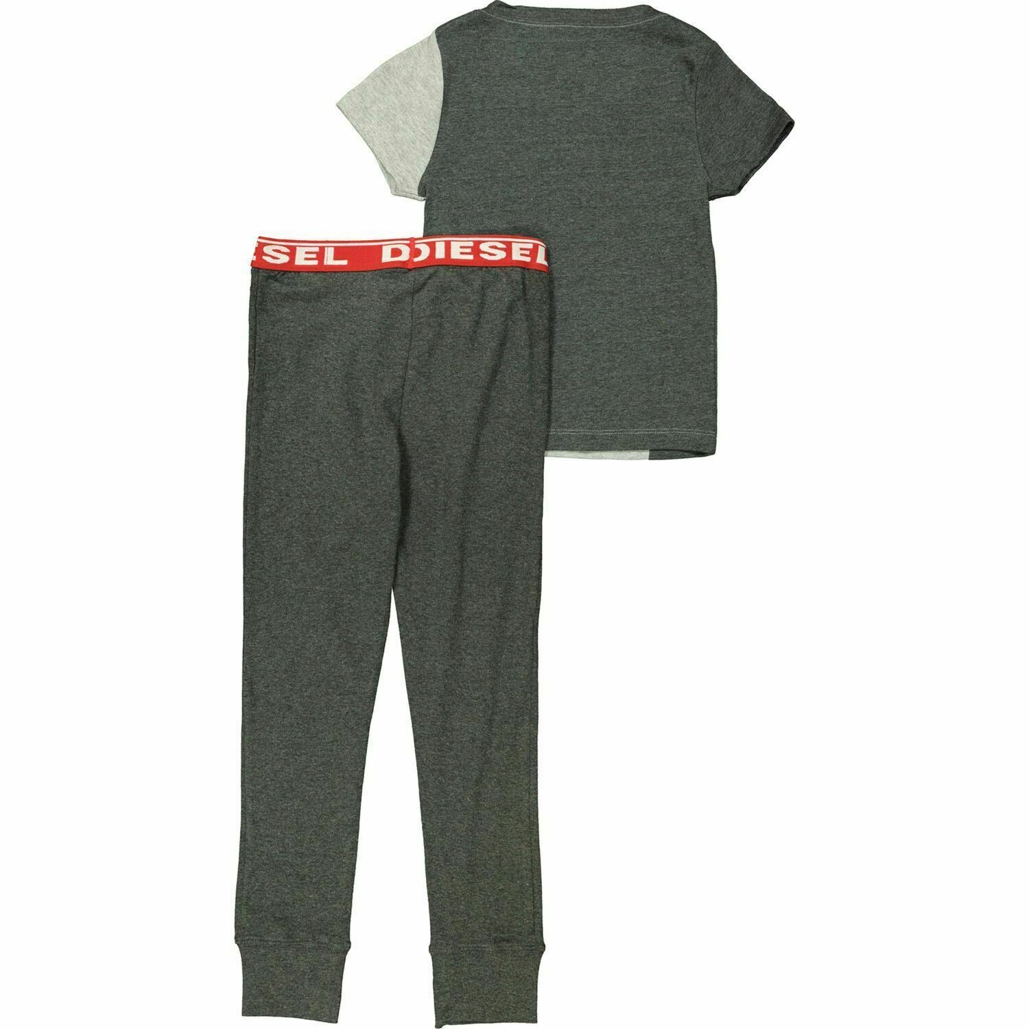 Diesel Boy's Grey Two Piece Logo Pyjama Set Age 8 Years