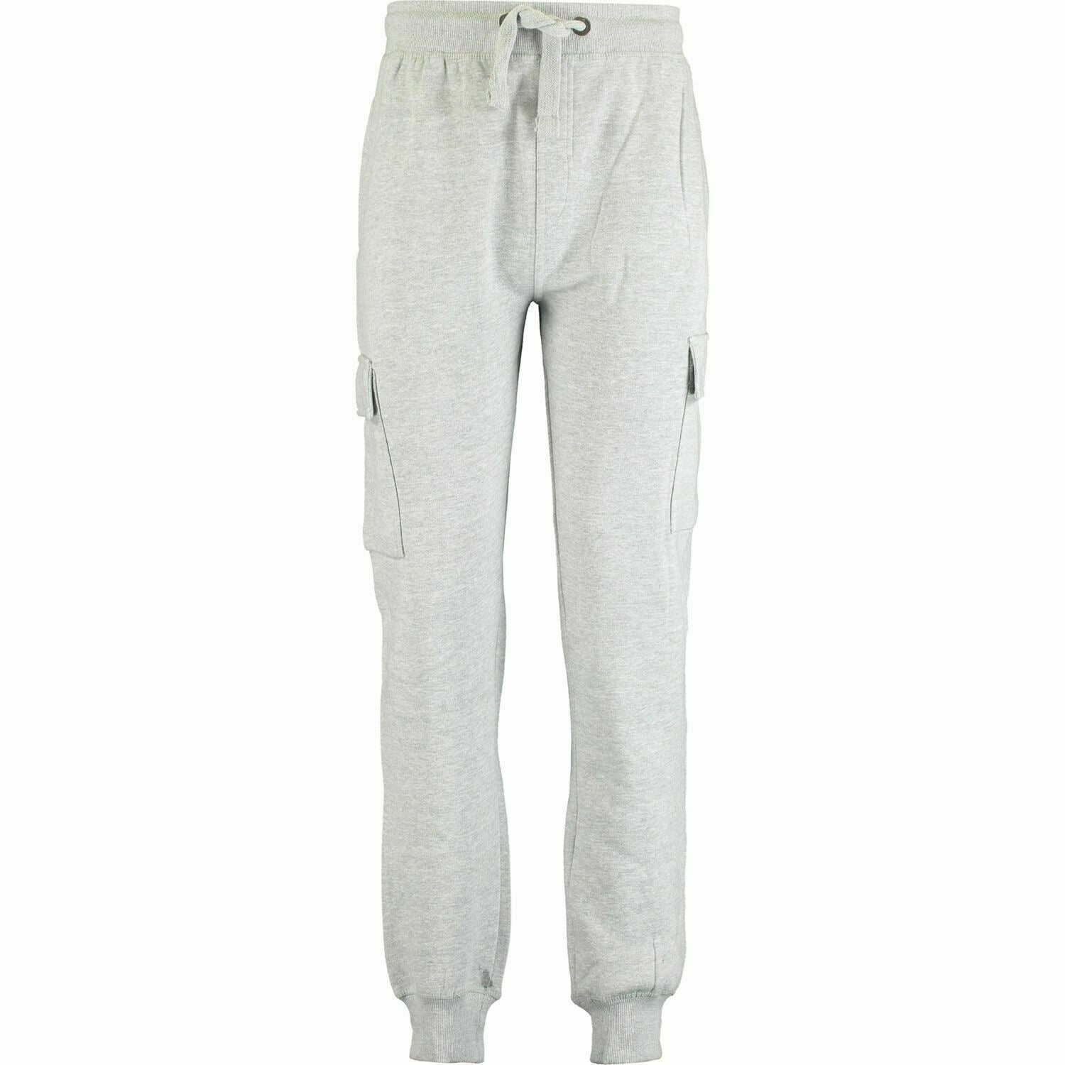 BENCH Men's Fargo Grey Marl Joggers, Thigh Pockets, Fleece Backed Jersey, size M