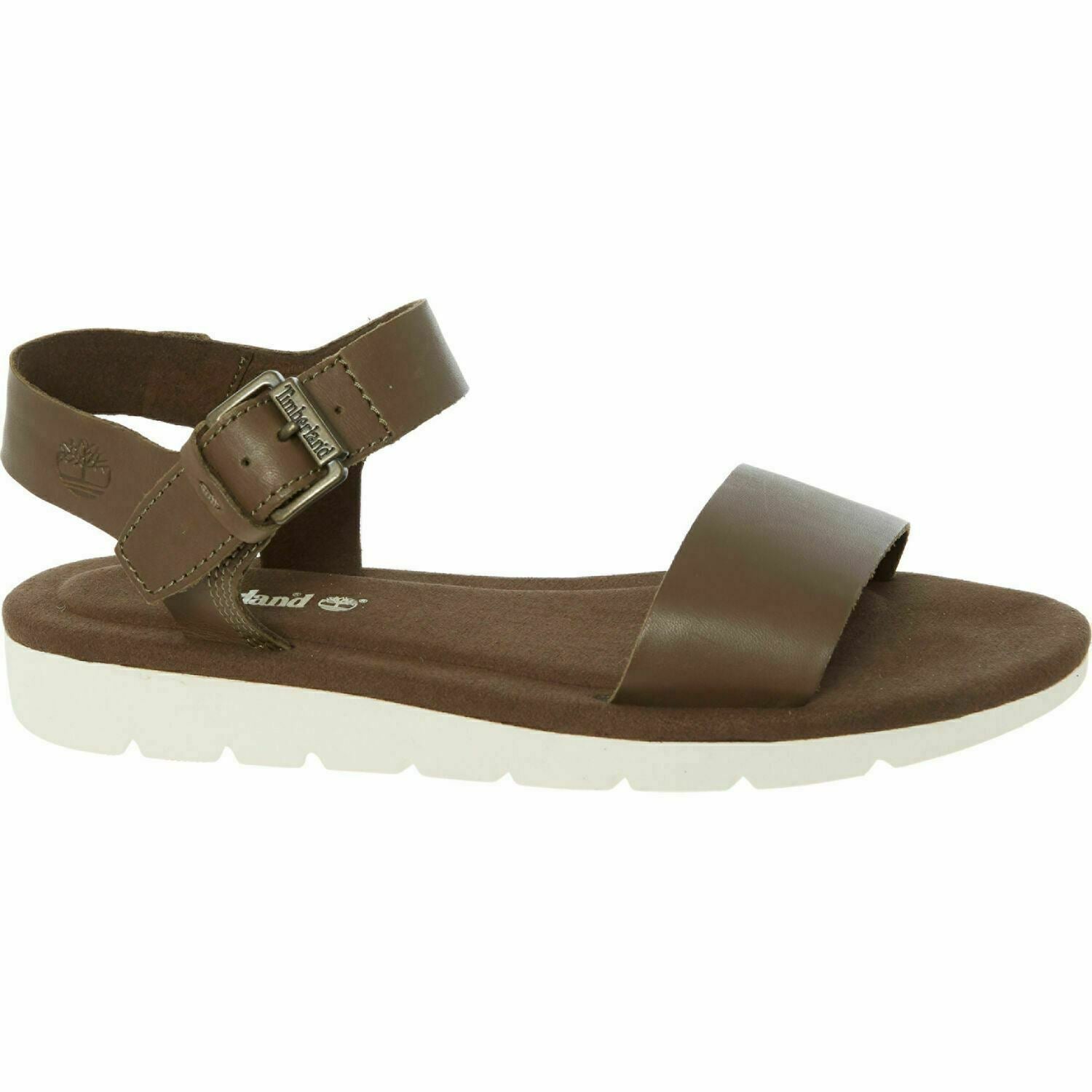 TIMBERLAND Women's LOTTIE LOU Dark Olive Green Leather Sandals, size UK 7