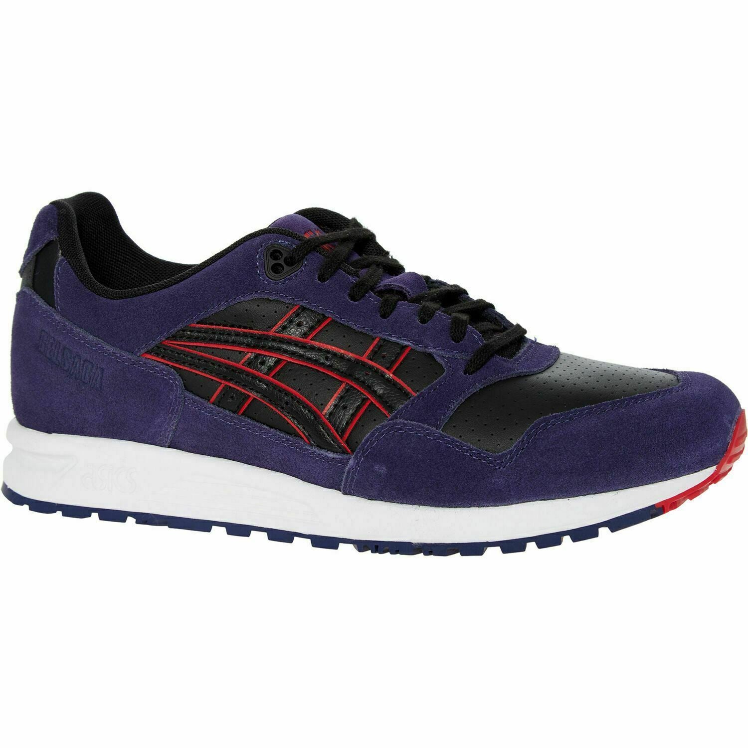 ASICS TIGER Boys' Mens' GELSAGA Trainers, Black/Purple Matte size UK 5.5