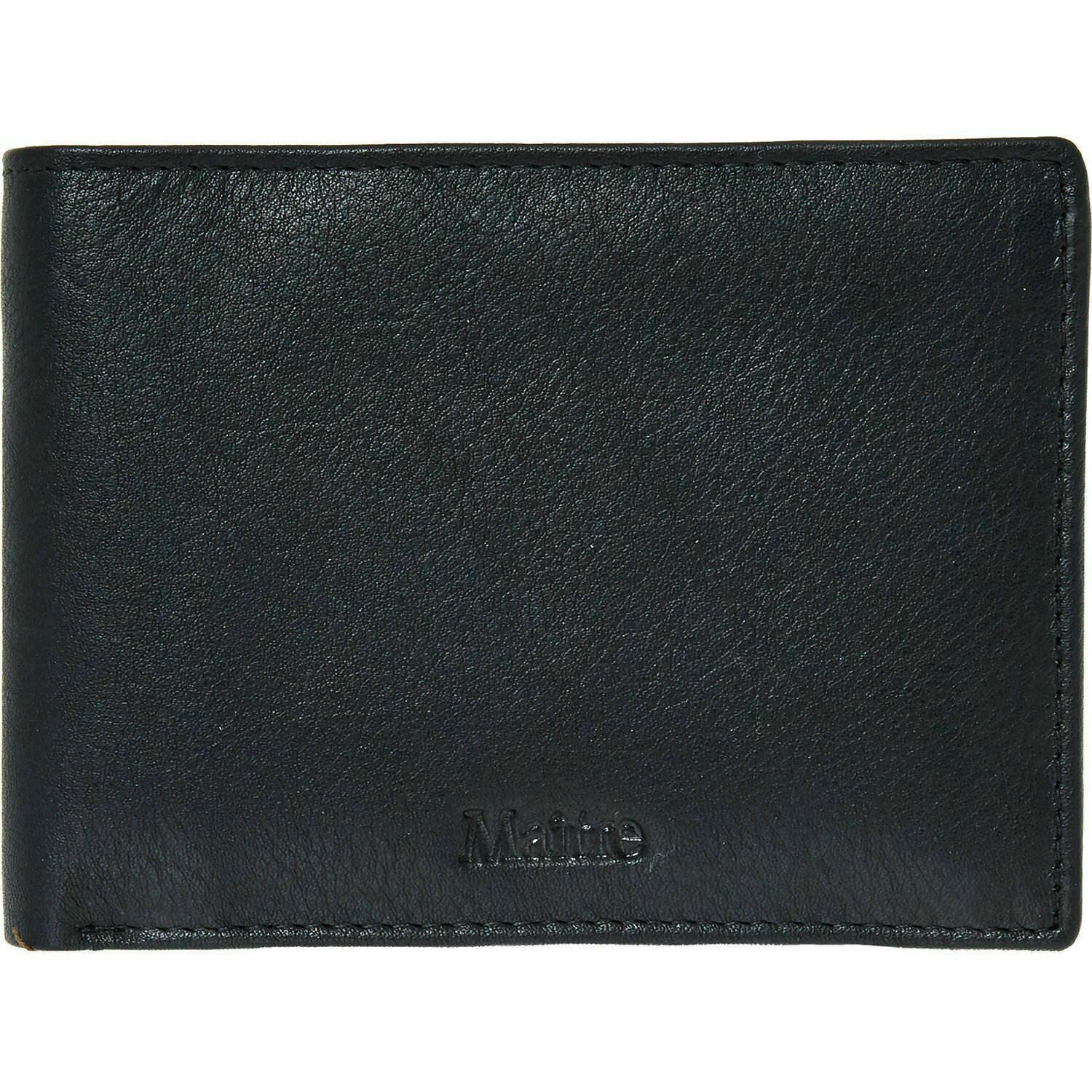 MAITRE Black Genuine Leather Bi-Fold Men's Wallet rrp £33