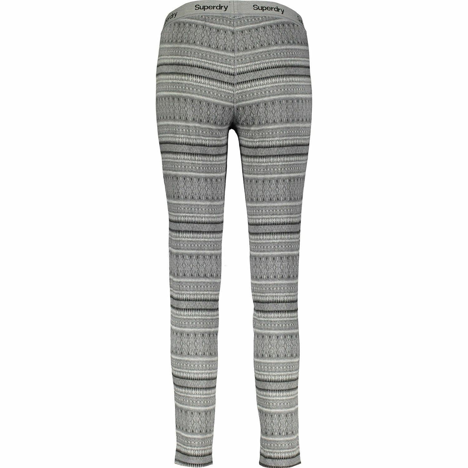 SUPERDRY Women's Grey Fairisle Jacquard Knit Leggings, size XS