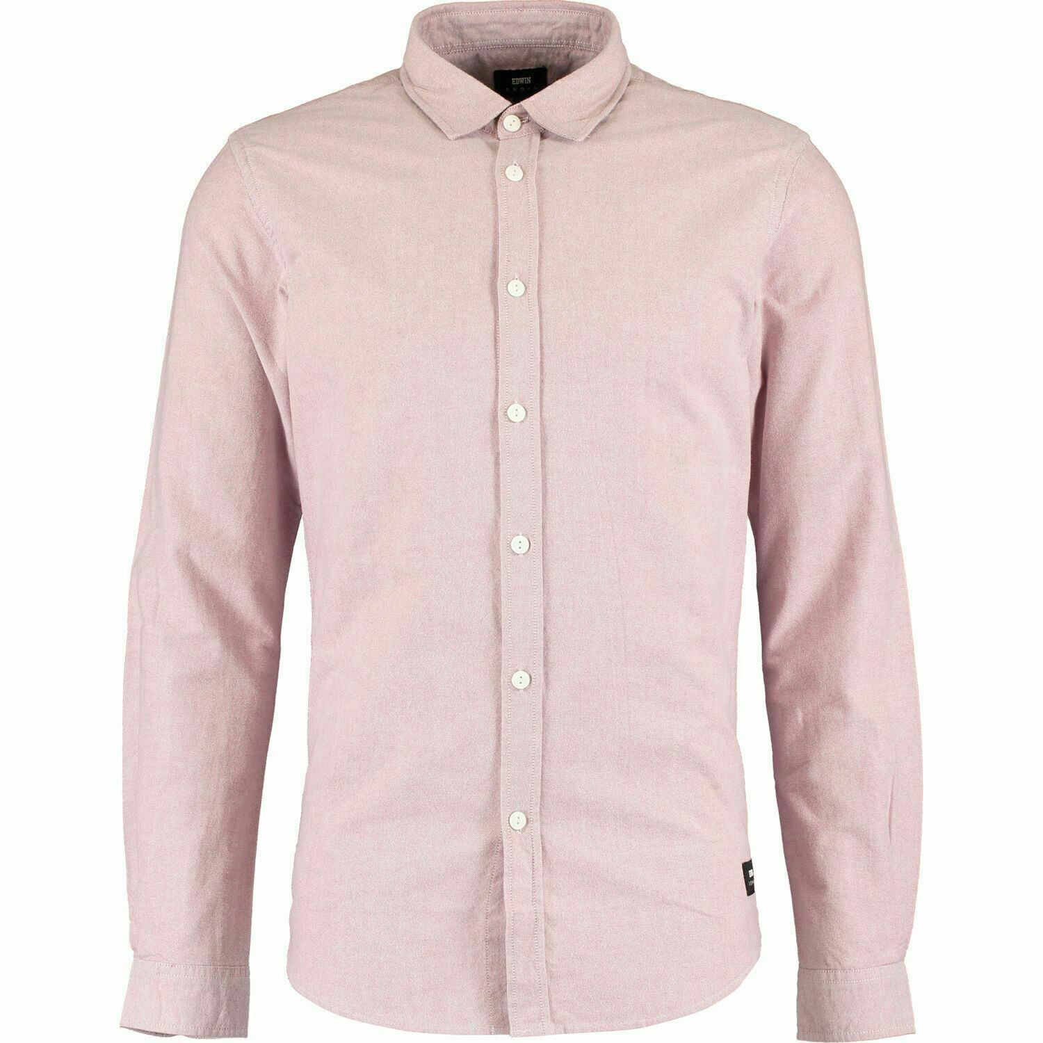 EDWIN Men's Long Sleeve Shirt, Washed Oxblood Red, size M