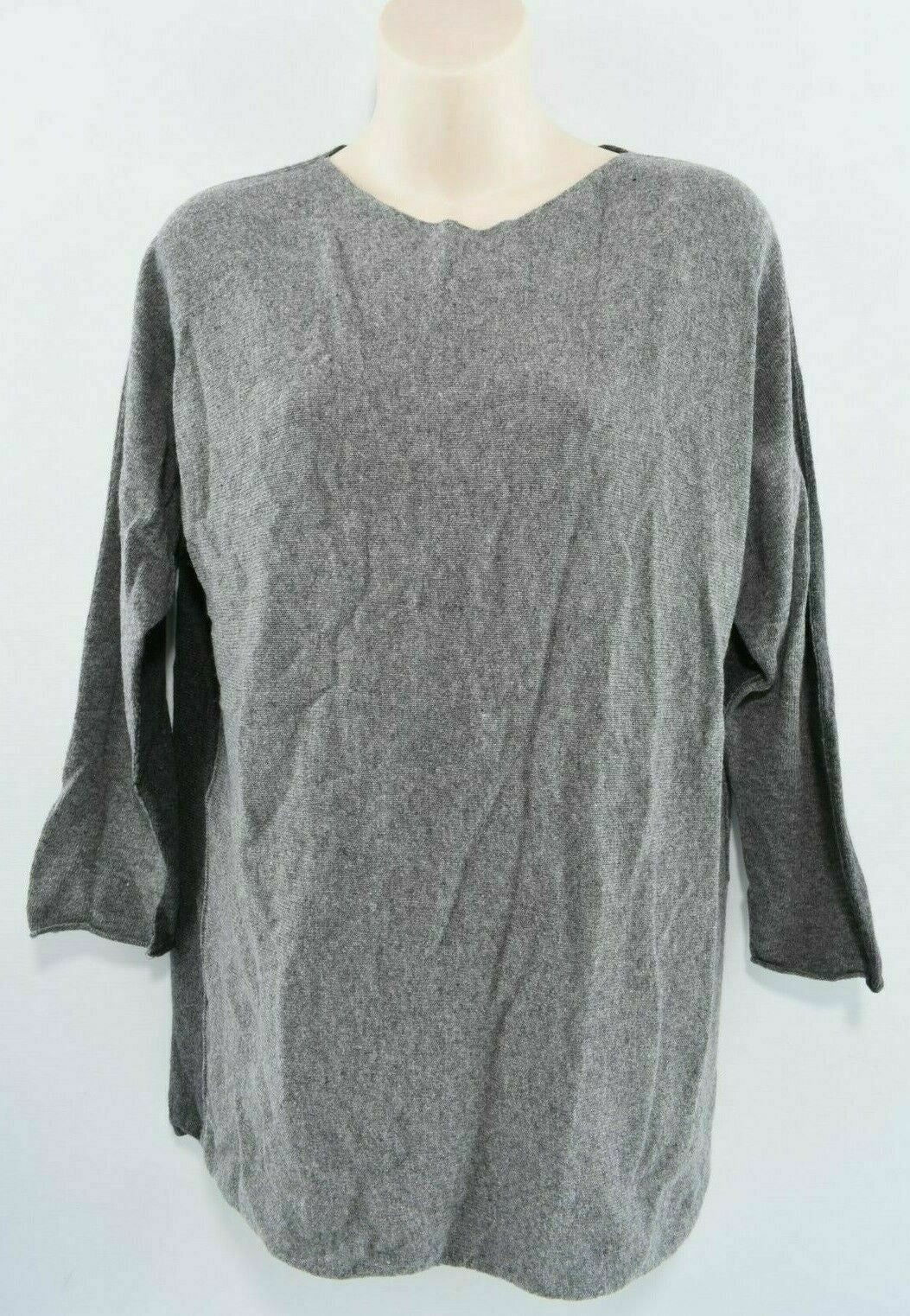 COLLEZIONE GAIA Women's Wool Blend Jumper, Light Grey/Dark Grey size S to size M