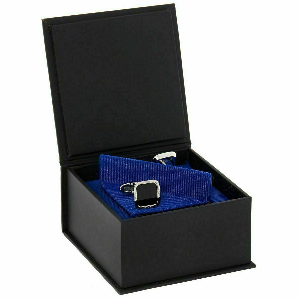 JOOP! Men's Luxury Cufflinks Silver/Black Epoxy Enamel, Boxed
