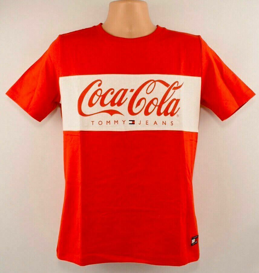 RARE TOMMY HILFIGER Men's Cotton COCA COLA Logo T-shirt, Red, size S /size M