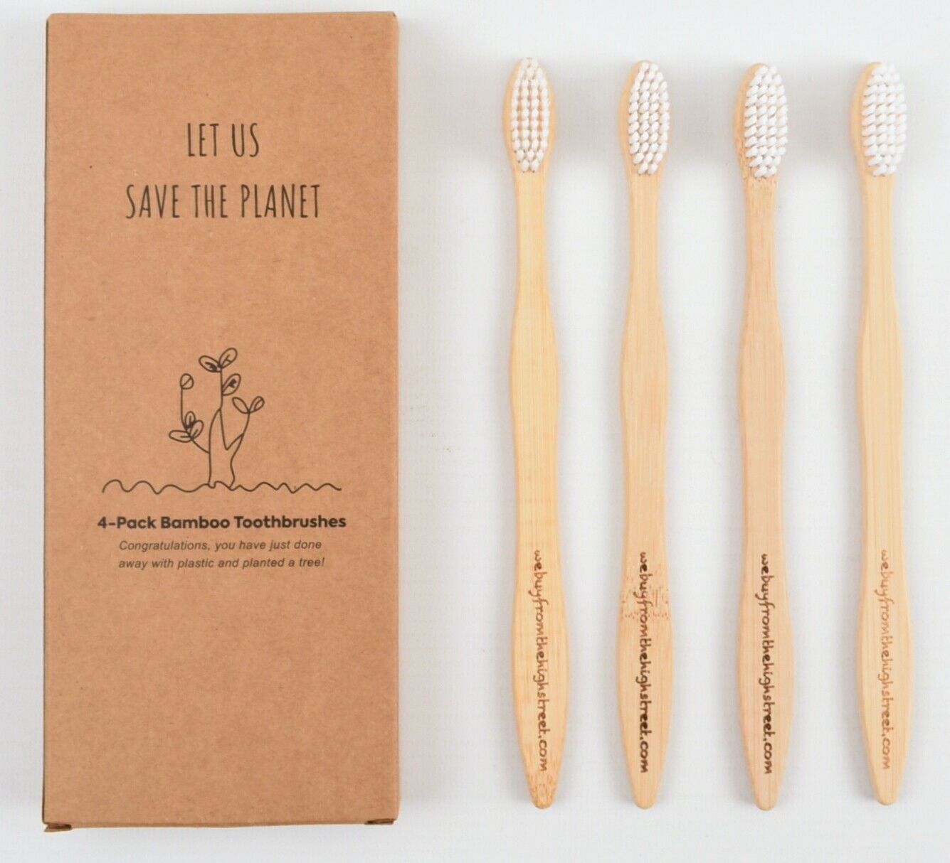 JOB LOT of 14 x 4-pack Eco Friendly Charcoal-Infused Bamboo Toothbrushes